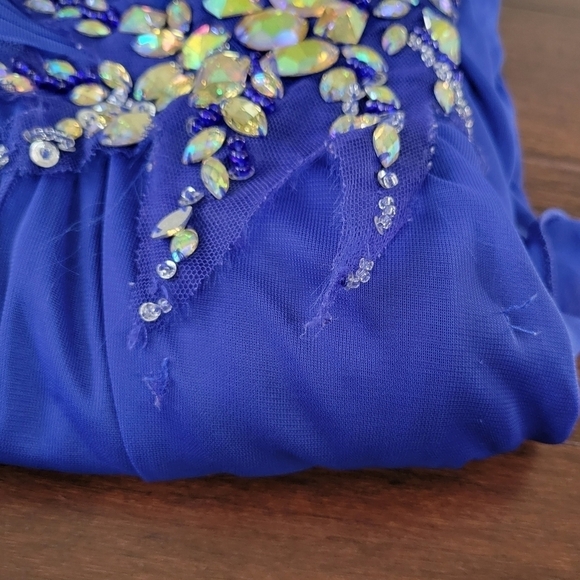 Dresses by Deb Women's Strapless Embellished Evening Maxi Dress Size 18 Blue - Picture 8 of 12